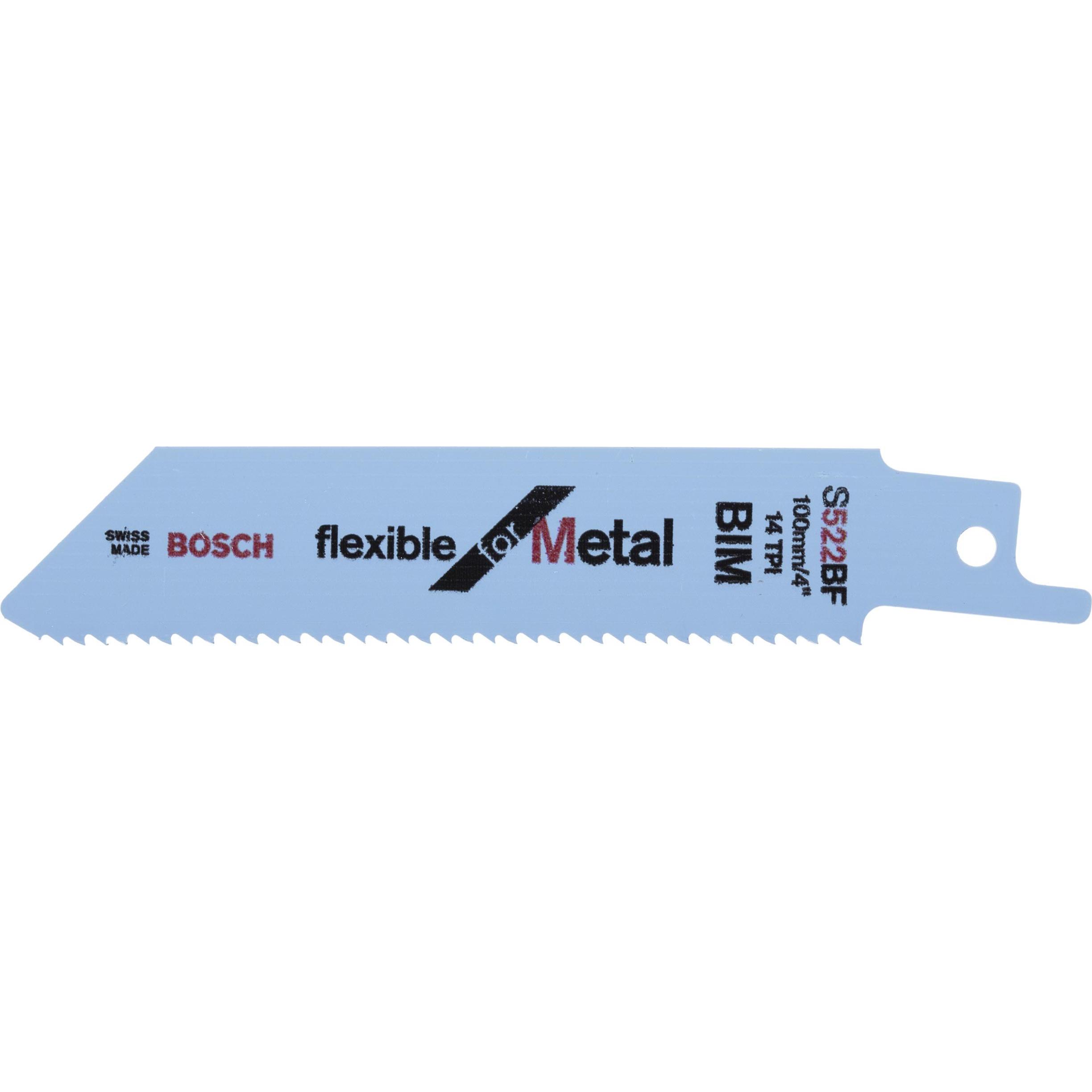 Bosch Professional Zubehör, Sägeblatt, Säbelsägeblatt S 522 BF, Flexible for Metal, 5er-Pack