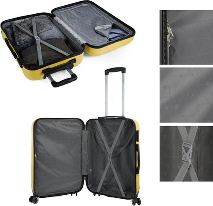 Actual product image Itaca Rigid Suitcase Set with 4 Spinner Wheels and Combination Lock