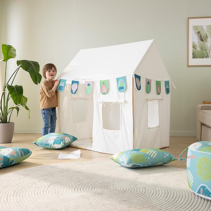 Image du produit Howa Ensemble tente de jeux pour enfants avec guirlande et set de 2 housses de coussin "colorful blue"