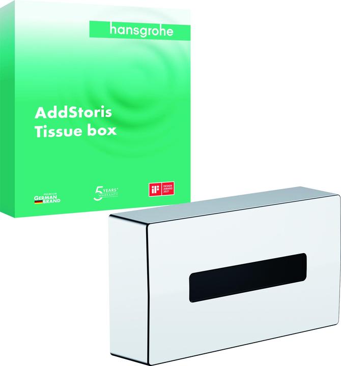 Produktbild hansgrohe HG Kosmetiktuchbox AddStoris Wandmontage chrom