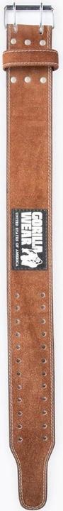Actual product image Gorilla Wear 4 Inch Lifting Belt Leather Brown (L, XL)