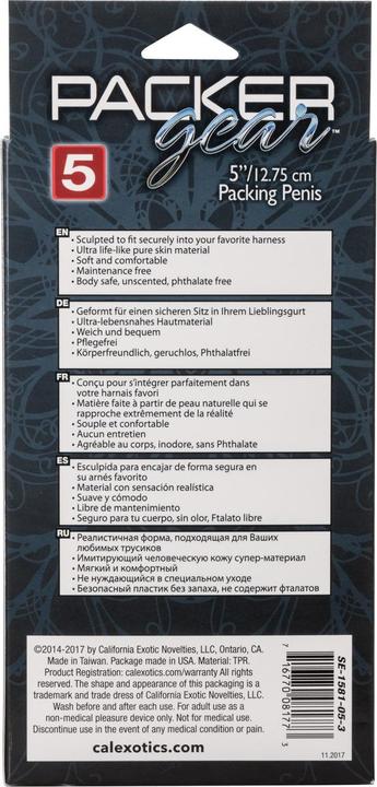 Nutritional values and ingredients CalExotics Packer Gear 5