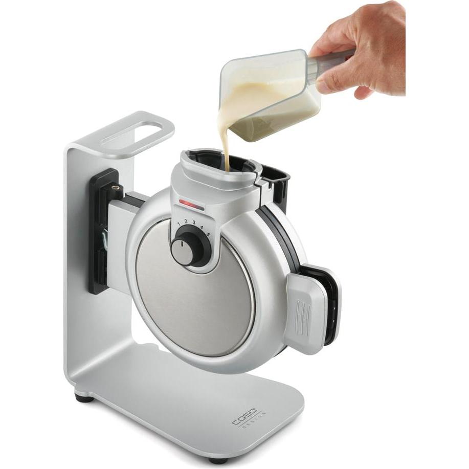 Caso WaffleUp, Waffeleisen, Schwarz, Silber