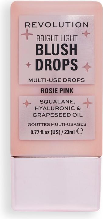 Actual product image Makeup Revolution Bright Light Blush Drops with Hyaluronic Acid Radiant Finish Pink Rosie 23ml (Pink Rosie)