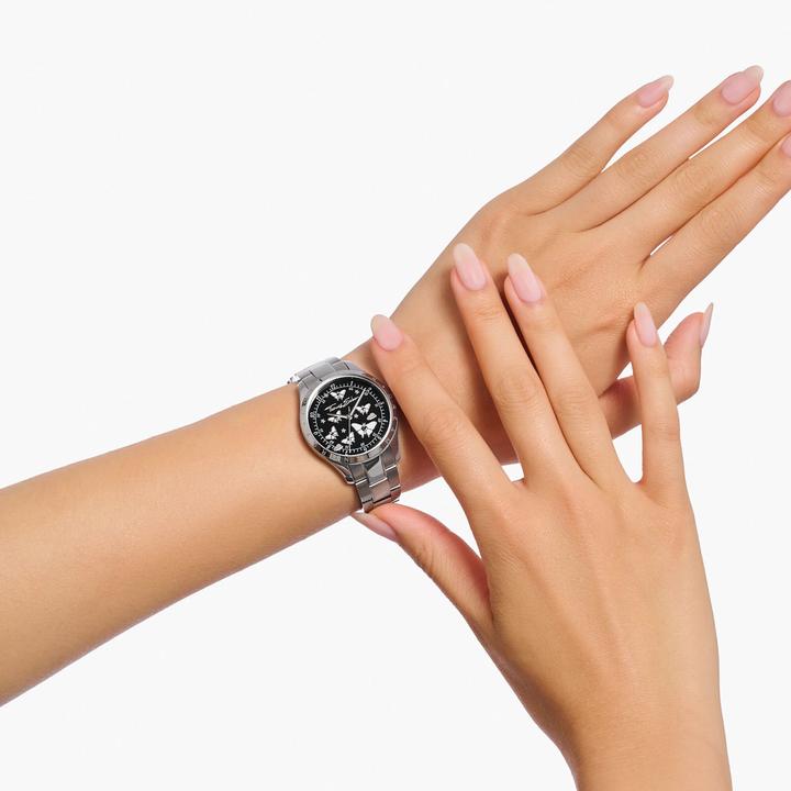 Image du produit Thomas Sabo Damenuhr mit Schmetterlingen silberfarben (Montre analogique, 34 mm)