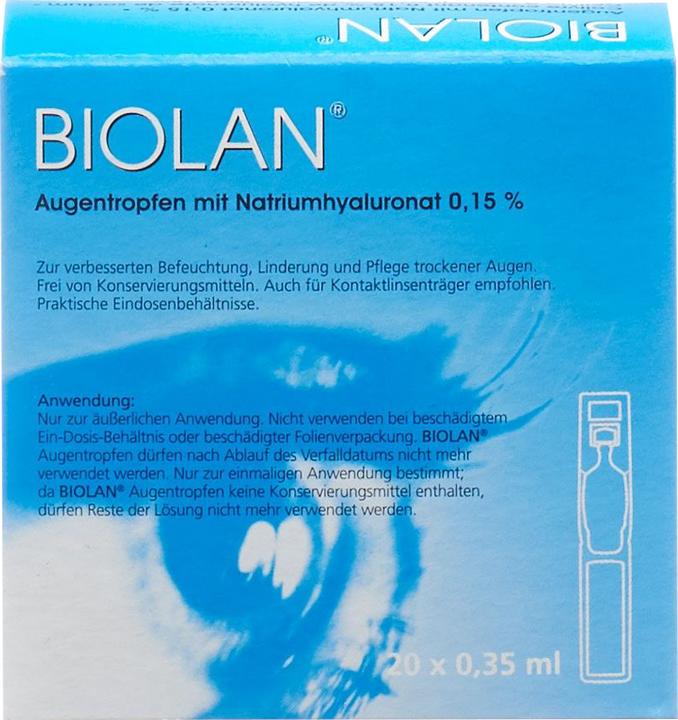 Produktbild Biolan Augentropfen (0.35 ml, Biolan Augentropfen mit Natriumhyaluronat 0.15%)