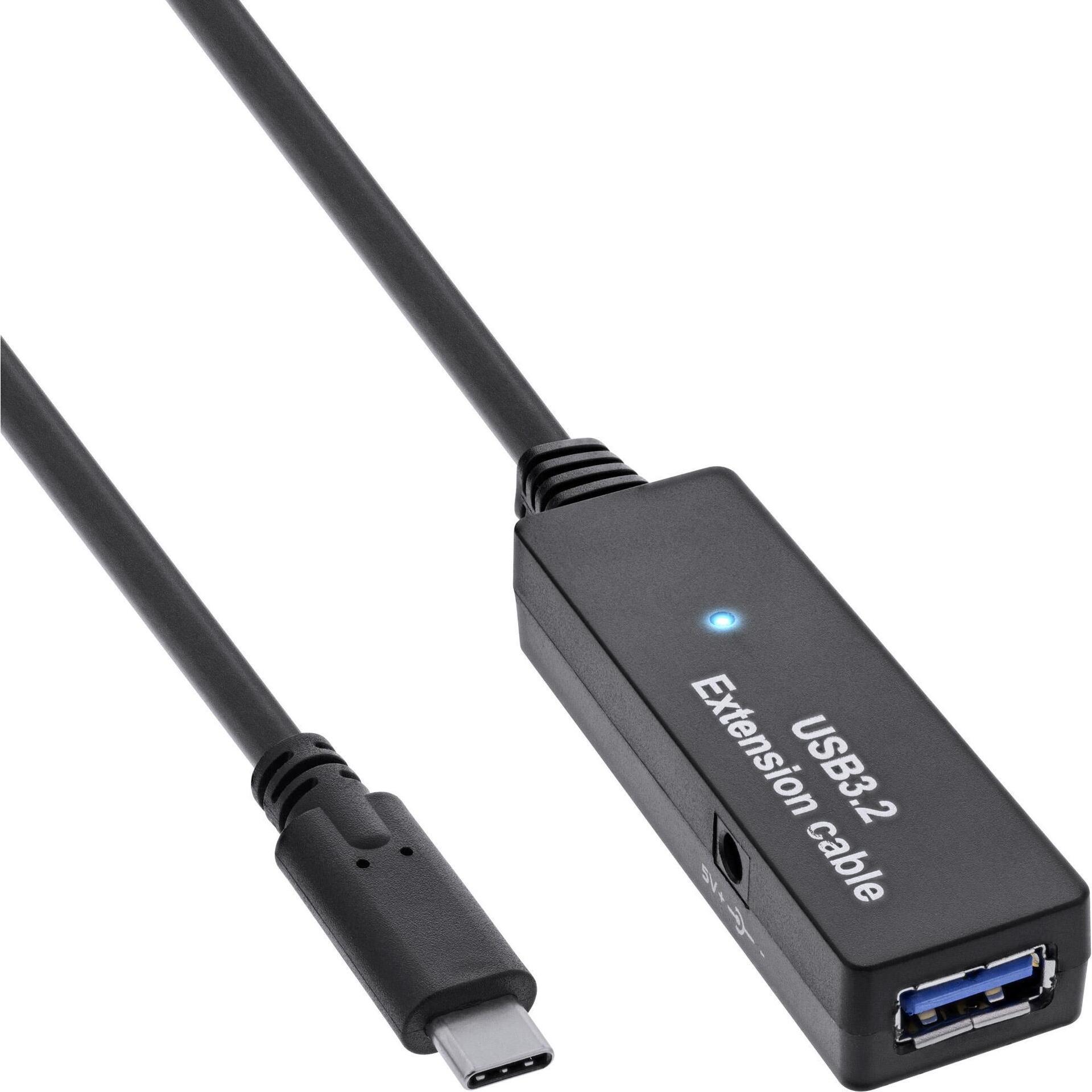 InLine USB 3.2 Gen.1 Aktiv-Verlängerung (5 m, USB 3.2 Gen 1), USB Kabel