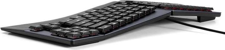 Produktbild Perixx PERIBOARD-335 DE RD, Kabelgebundene ergonomische mechanische kompakte Tastatur - flache rote (DE, Kabelgebunden)