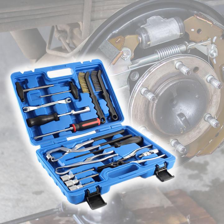 Actual product image XPOtool Brake Drum Tool Kit 15-pcs for Drum Brakes & Wheel Disc Brakes for Mounting & Dismounting