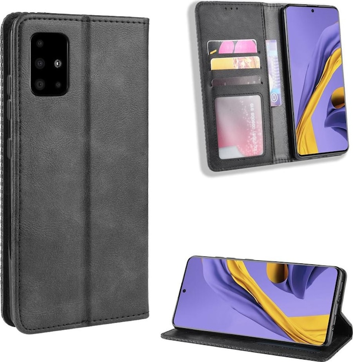 Produktbild Cover-Discount Galaxy A51 - Stand Flip Case Hülle schwarz (Samsung Galaxy A51)