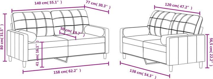 Actual product image vidaXL Sofagarnitur (2 person sofa, Upholstery set)