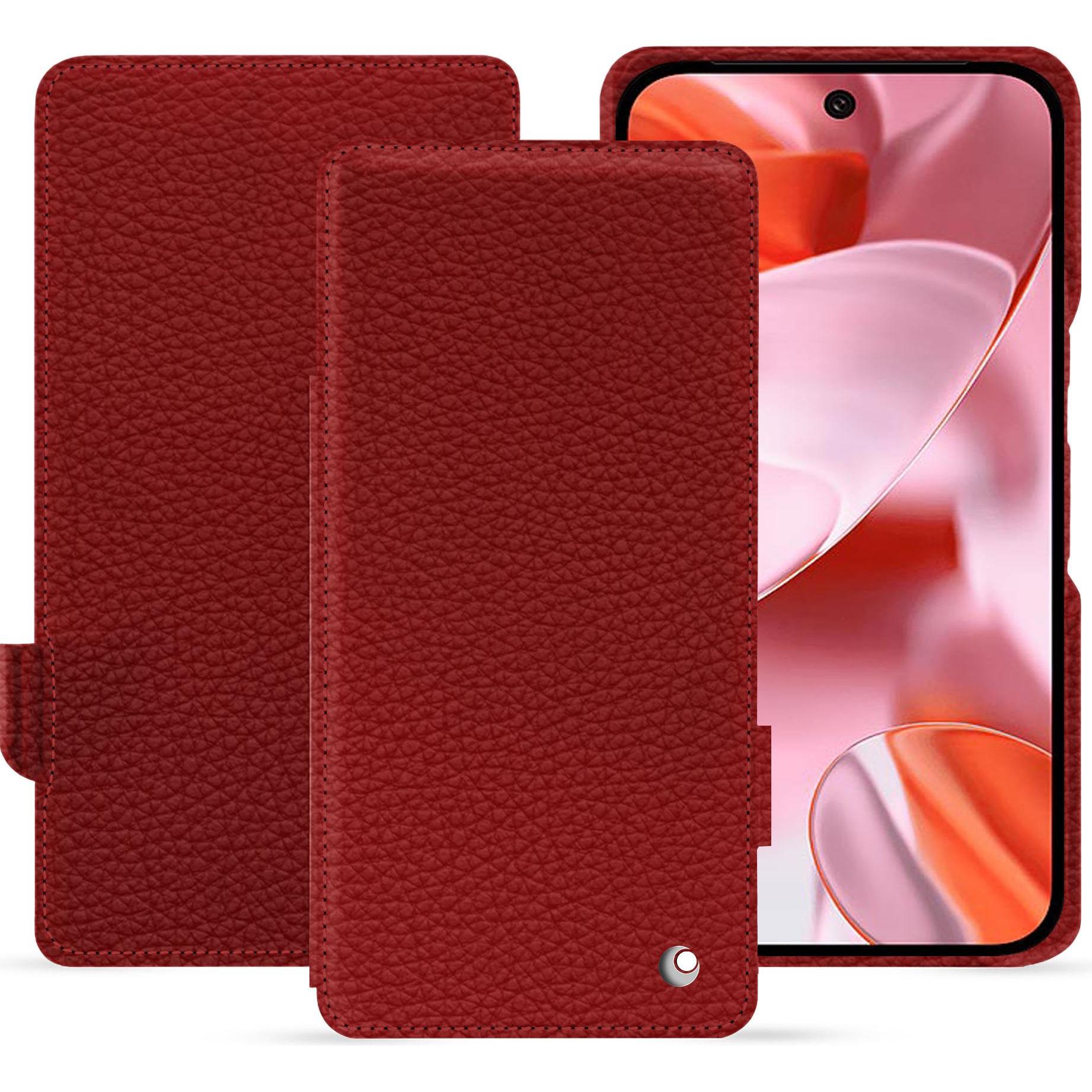 Noreve Lederschutzhülle horizontal (Google Pixel 9), Smartphone Hülle, Rot