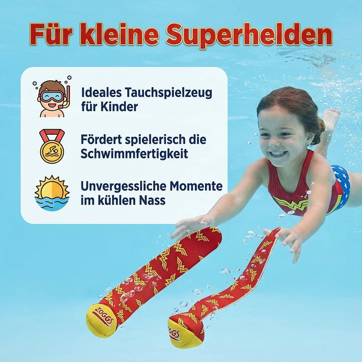 Productafbeelding Zoggs DC Superhero Wonder Woman duikbal, set van 2