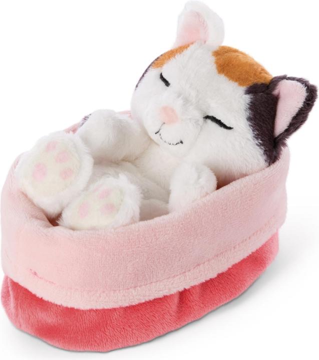 Actual product image NICI 48085 Sleeping Kitties cat 12cm, cream, in red- (8 cm)