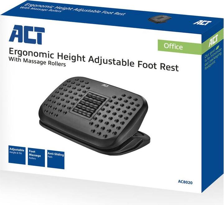 Produktbild ACT Ergonomic Height Adjustable Footrest with Massage Rollers