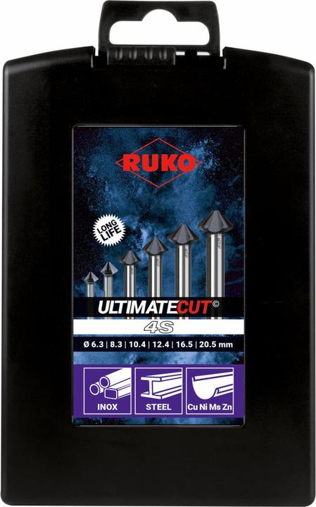 Actual product image Ruko ULTIMATECUT 4S 102890PRO Countersink set 6-piece 6.30 mm, 8.30 mm, 10.40 mm, 12.40 mm, 16.50 m (12.4 mm, 10.4 mm, 6.3 mm, 20.5 mm, 8.3 mm, 16.5 mm)