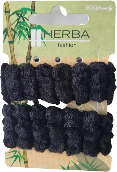 Immagine prodotto Herba Fascetta ecologica per capelli, nera, Ø 6 cm, 2 pezzi (Elastico per capelli)