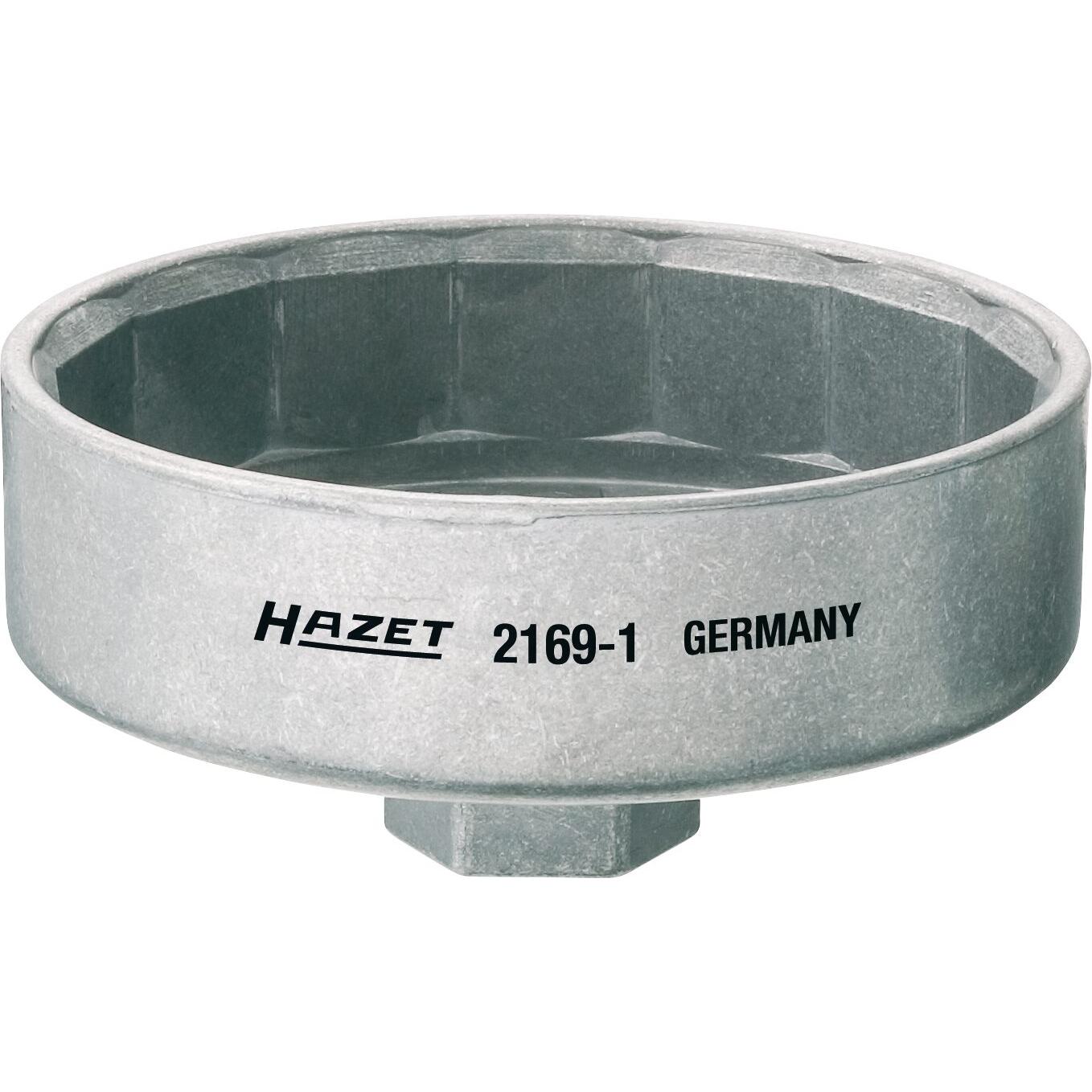 HAZET, Fahrzeug Werkzeug, Ölfilter-Schlüssel 2169-1 ∙ Vierkant12,5 mm (1/2 Zoll) ∙ Aussen 15-kant Profil ∙ 102 mm