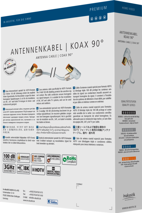 Produktbild Inakustik Premium 90° (100 dB, Antennenkabel)