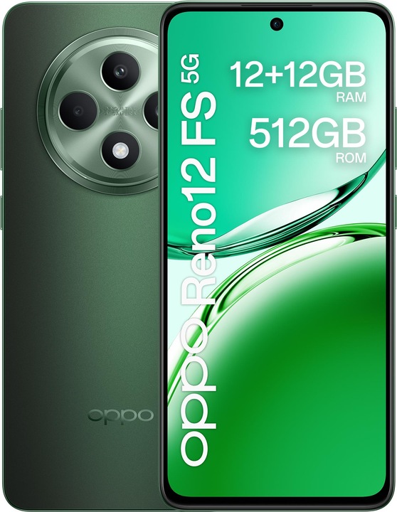 Image du produit OPPO Reno12 FS 5G (512 Go, Noir Vert, 6.65", Double SIM, 50 Mpx, 5G)
