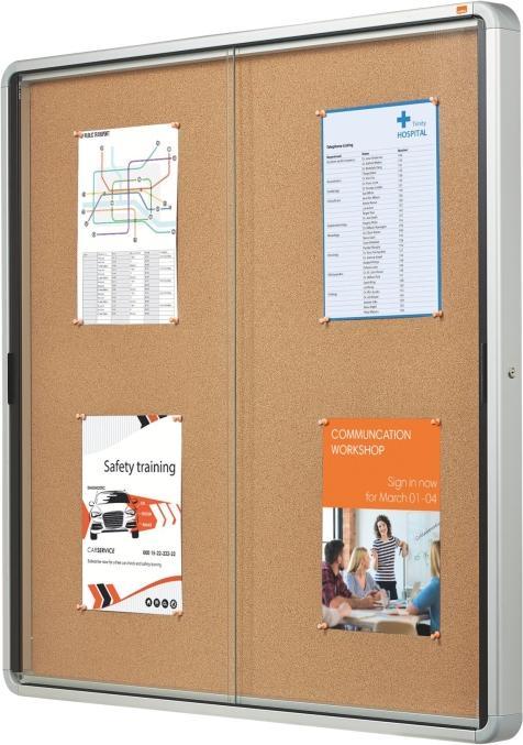 Produktbild Nobo Schaukasten Schiebetür Kork-Rueckwand 12 x DIN A4 für Innenbereich
