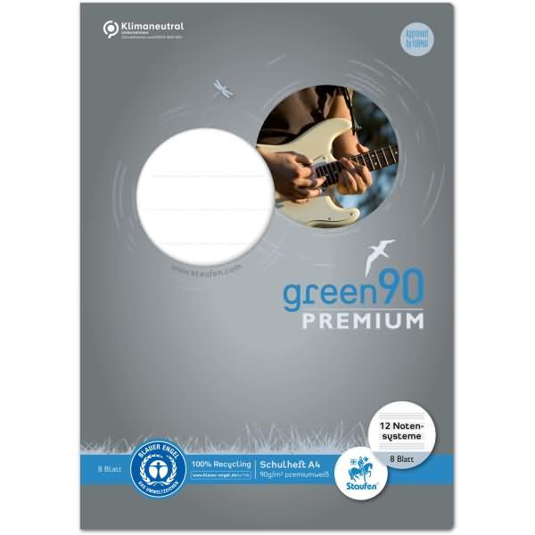 Actual product image Magni Exercise book green90 Premium A4 staves 8 sheets (A4, Special ruling, Soft cover)