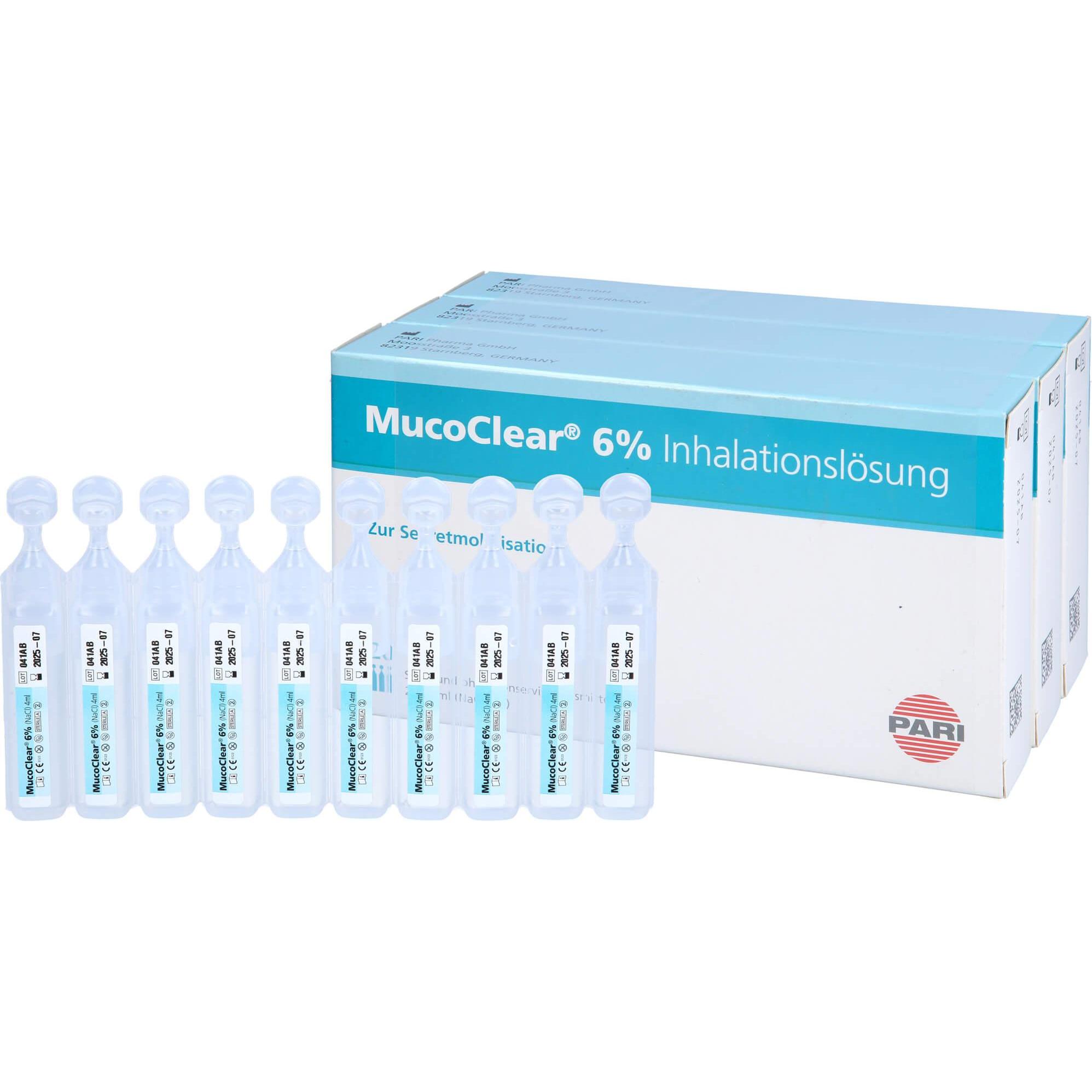 Thumbnail - PARI, Inhalator, MucoClear 6 % NaCl Inhalationslösung, 60 St. Ampullen