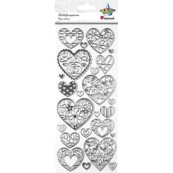 Titanum, Sticker, Papier-Herzaufkleber mit Mix-Dekor, 24 Stück.