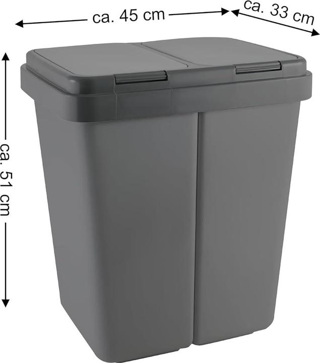 Produktbild Ribelli Duo Müllbehälter, Anthrazit (50 l)