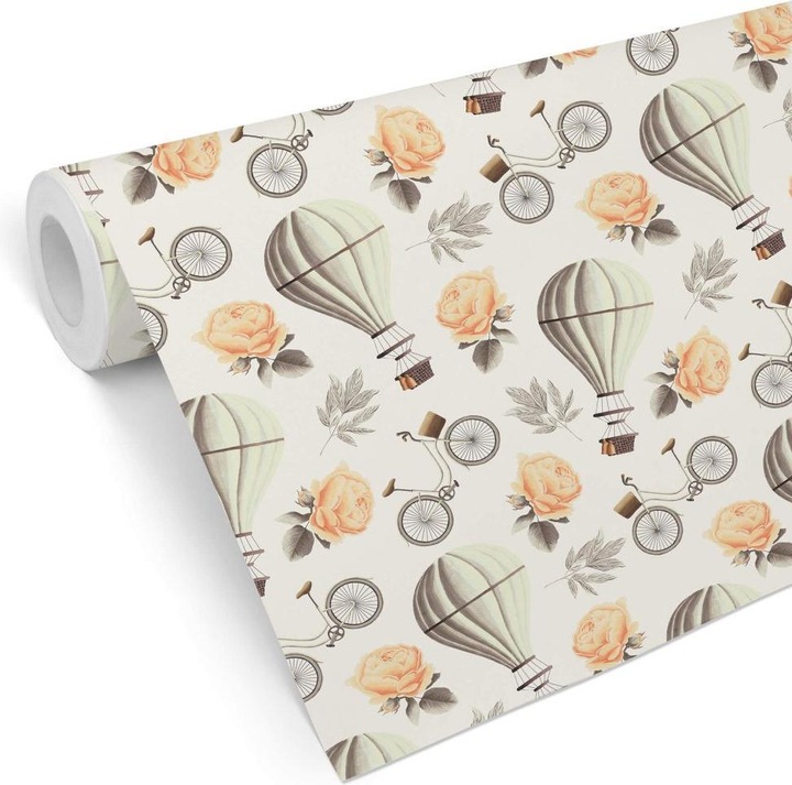 Image du produit Trenddeko Ballon à air chaud vintage - blanc (1008 x 48 cm)