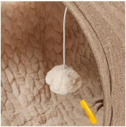 Actual product image CanadianCat Cat tunnel with cuddly fur beige XXL (35 cm, Beige)