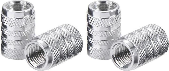 Produktbild JTI 4x Ventilkappen für Auto, Aluminium - Silber (4 Stk.)