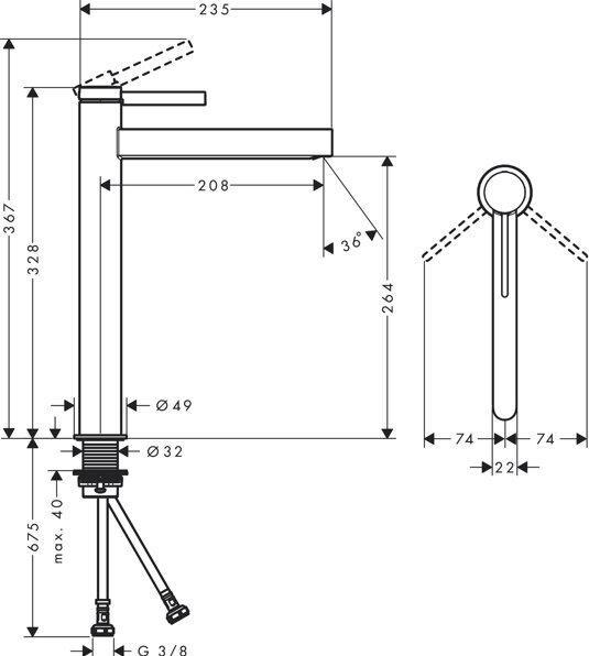 Productafbeelding hansgrohe Finoris ééngreeps wastafelmengkraan 260 (chroom)
