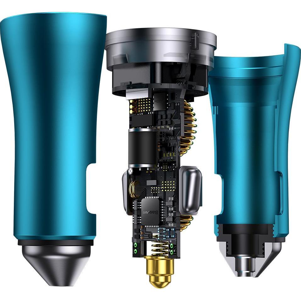 Thumbnail - Baseus Golden Contactor Pro car charger, 2x USB-C, 40W (blue), Auto Adapter, Blau