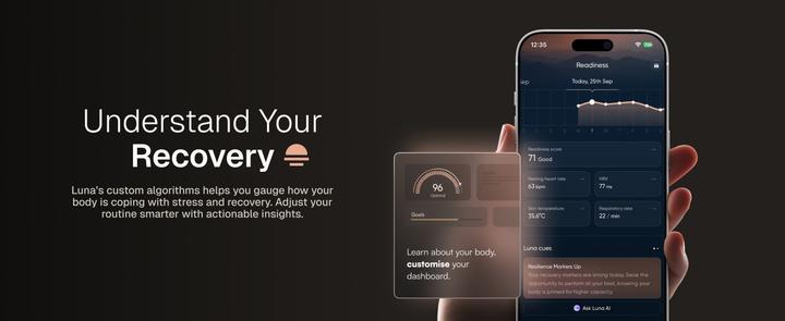 Produktbild Luna Ring Smart Ring Gen 2 Stardust Silver Grösse 11 (11, Stardust Silver)