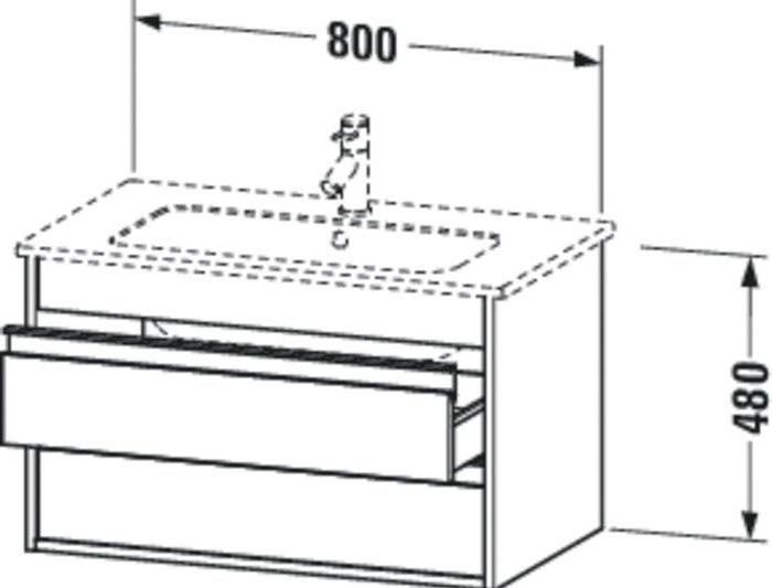 Produktbild Duravit Waschtischunterbau KETHO 480x800x475mm weiss matt (80 x 48 x 47.5 cm)