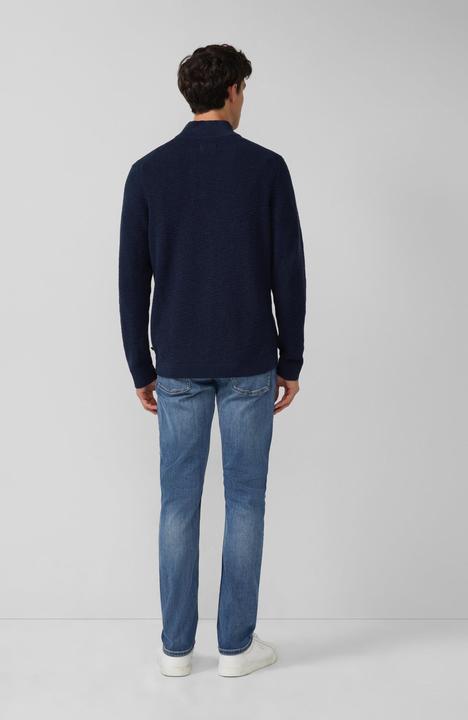 Produktbild s.Oliver Strickpullover Baumwoll-Pullover mit Struktur und Troyer-Kragen (M)