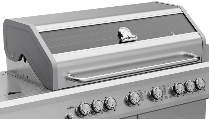 Produktbild Grillfürst G621G 6-Brenner Edelstahl-Gasgrill mit Hochtemperaturbrenner, Heckbrenner und Gusseisen R (21 kW)