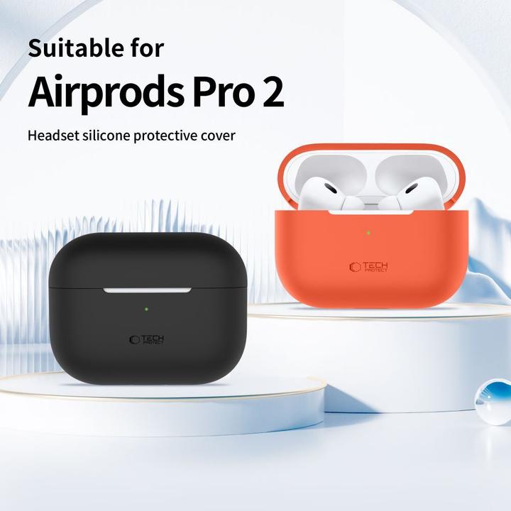 Produktbild Tech-Protect Silicone Case for Apple AirPods Pro 1 / 2 - Black (Kopfhörer Hülle)