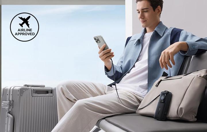 Produktbild Baseus Free2Pull 10000mAh 30W powerbank with USB-C port and retractable USB-C cable - black (10000 mAh, 30 W, 37 Wh)