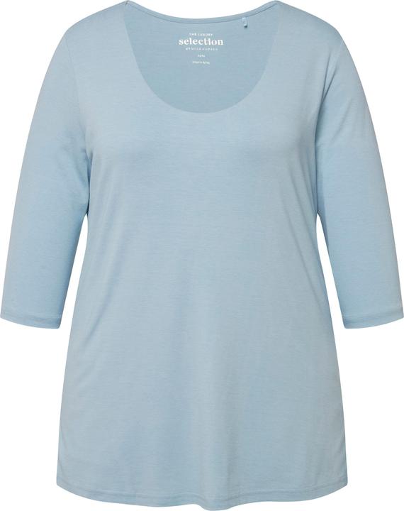 Produktbild Ulla Popken Shirt, tiefer Rundhalsausschnitt, 3/4 Arm (56)