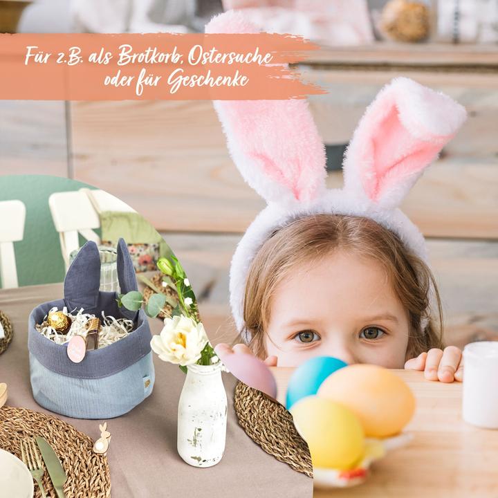 Immagine prodotto Papierdrachen Nido di Pasqua con orecchie da coniglio in mussola (1 x, 19 x 16 cm)