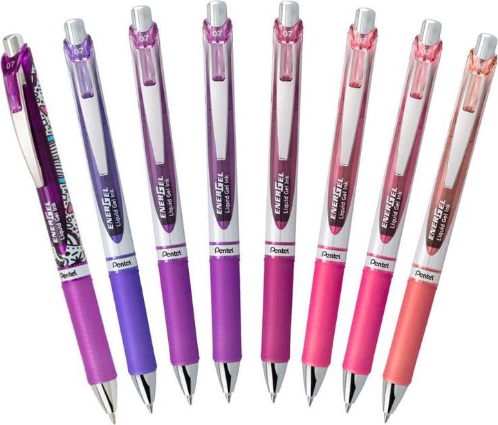 Image du produit Pentel Roller à encre EnerGel (Magenta, Orange, Violet, Pink, Corail, 8 x)