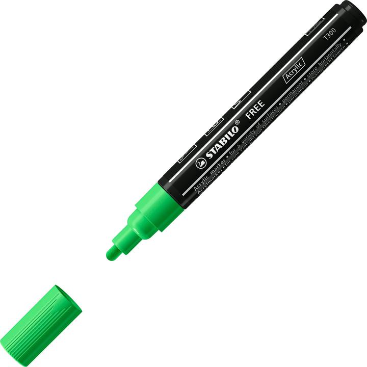 Actual product image STABILO Acrylic marker - FREE Acrylic - T300 bullet tip 2-3mm - single pencil - leaf green (Leaf green, 3 mm, 1 x)