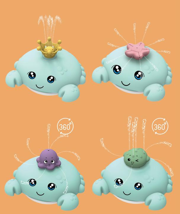 Carlo Baby - Crab with water-spraying accessories and lights +18m Blue (667704)