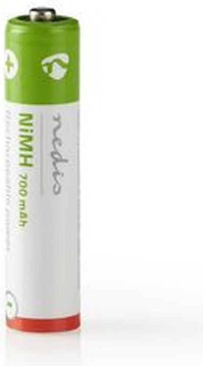 Actual product image Nedis Rechargeable NI-MH battery AAA 1.20 V AAA 700 mAh pre-charged blister 4 pieces, BANM7HR034B (4 pcs., AAA, 700 mAh)