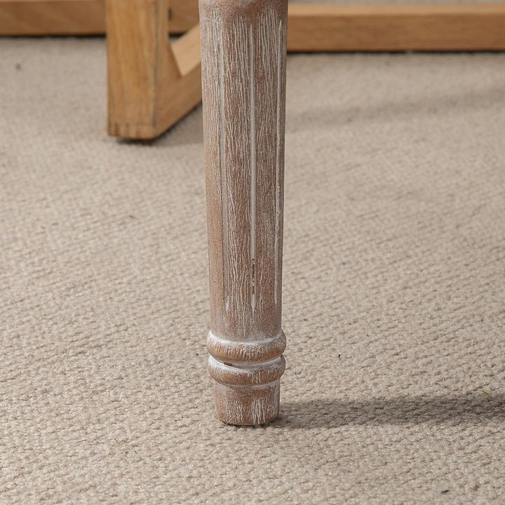 Produktbild Homcom Sitzhocker Polyester, Gummiholz Cremeweiss (40 cm)