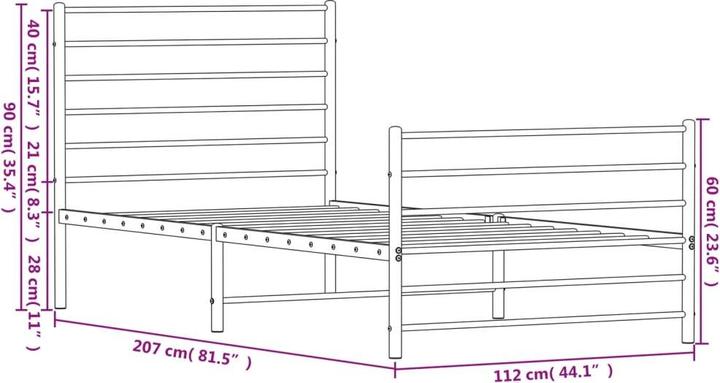 Image du produit vidaXL Bettgestell (107 x 203 cm)