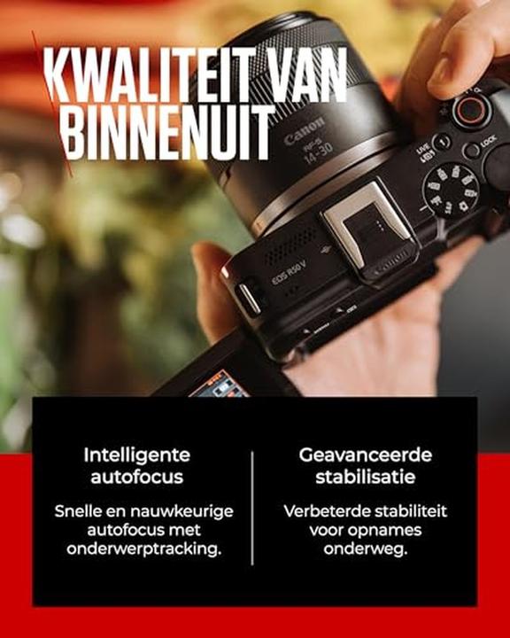 Actual product image Canon EOS R50 V + RF-S 14-30mm F4-6.3 IS STM PZ Kit (14 - 30 mm, 25.50 Mpx, APS-C / DX)