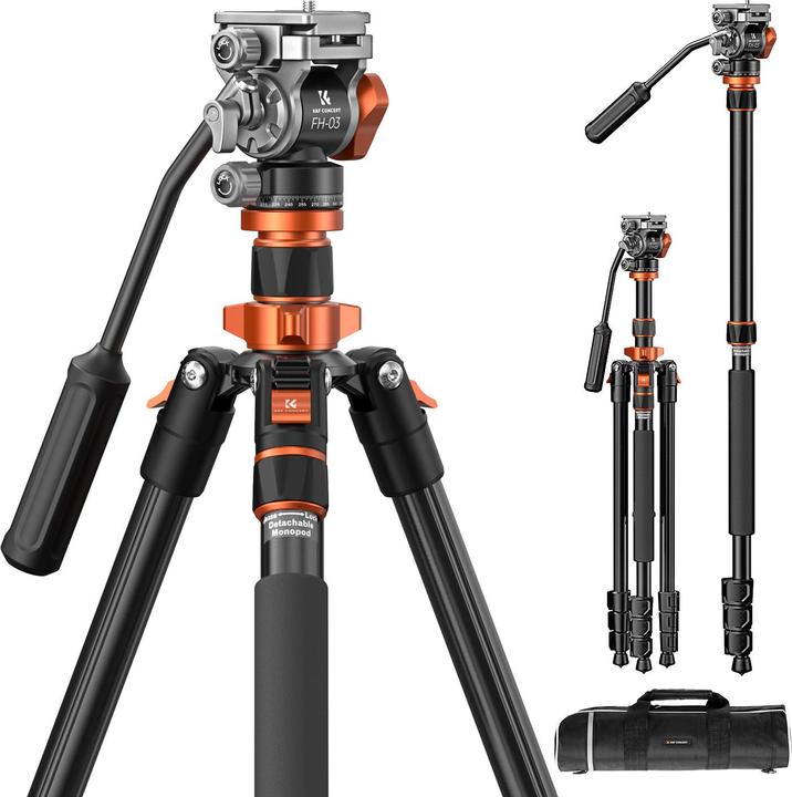 Produktbild K&F Concept K234A7+FH-03 Magnesium Aluminum Alloy Tripod (Metall)